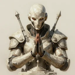 brutal solarpunk macedonian cyber warrior portrait praying altar of sacrifice by giger vasnetsov rutkowski mucha hyperrealism very detailed masterpiece shadows symmetrical eyes well proportioned balanced high resolution artgerm cinematic epic dramatic slow ivory poetic
