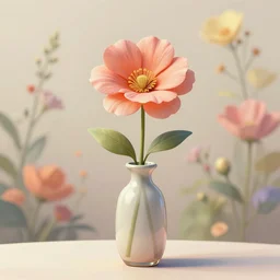 beautiful flower in vase that stands out against all flowers around it., digital art, f / 2 2