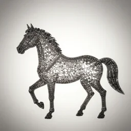 a photo of a horse, made entirely out of 5 g signals. 8 5 mm lens, f 1. 8.