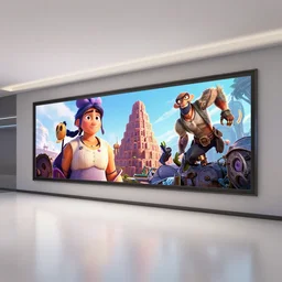 art by filip hodas, pixar, and artgerm. level design, clean, neat, indoor, advertising, entertainments, inside, interior.