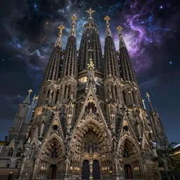 Beautiful Astral Cathedral with Elaborate Architecture , foreboding cosmicsky by james gurney, Caspar David Friedrich,
