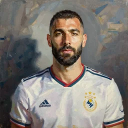 Karim benzema, oil painting
