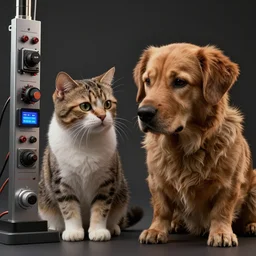 a cat mixed with a dog, very detailed, ultrarealistic, dramatic lighting, electrical details, high details, 4k, 8k, trending on artstation, fur, groom, k9, photorealism, ultrarealistic, octain render, ray tracing, mental ray, catdog, unreal engine 5