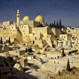 ancient jerusalem, matte painting, art by beksinski