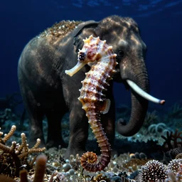 a photo of a seahorse elephant in its natural habitat, kodak ektachrome e 1 0 0 photography
