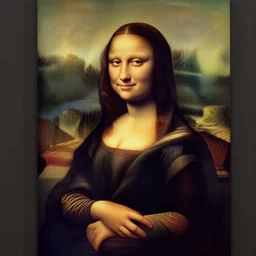 A portrait of Shrek in the style of the Mona Lisa, by Leonardo Da Vinci, chiaroscuro, museum catalog photography,