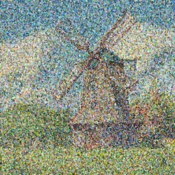 beautiful countryside background with a windmill by studio ghibli, 4k, cute, colourful, summer