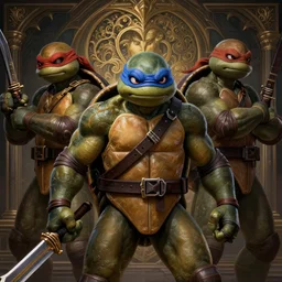 a gaming screenshot still portrait of teenage mutant ninja turtles in mortal kombat, deep focus, d & d, fantasy, intricate, elegant, highly detailed, digital painting, artstation, concept art, matte, sharp focus, illustration, dark fantasy style art, hearthstone, art by artgerm and greg rutkowski and alphonse mucha