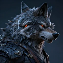 a profile picture of powerful japanese samurai werewolf, detailed face, face symmetry, fanart artstation global illumination rtx hdr fanart arstation 3 d, avenger, character concept portrait by moebius and laurie greasley, profile picture, 8 k, cinematic color grading