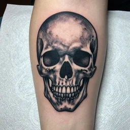chrome skull tattoo
