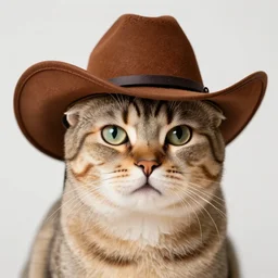 a cat wearing a cowboy hat.