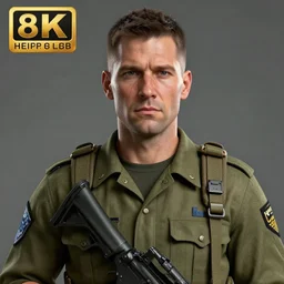 hyper - realistic portrait of sergent hartman, full metal jacket, 3 d, 8 k, digital art