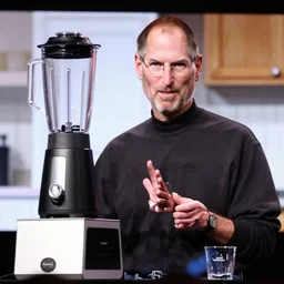 steve jobs presenting the latest kitchen blender on stage