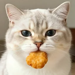 cat with chicken nugget fur, photorealistic 4k