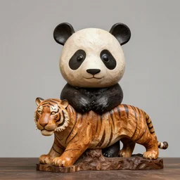 panda tiger wood totem