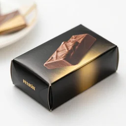 black and gold chocolate paperboard packaging, ultrarealistic, smooth, sharp focus, great light,