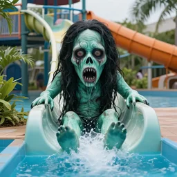 photo of a creepy waterpark slide