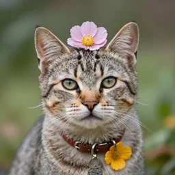 portrait of a flowerpunk kitten