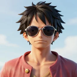 highly detailed portrait of luffy, sunglasses, unreal engine fantasy art by greg rutkowski loish rhads ferdinand knab makoto shinkai