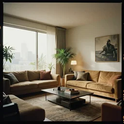 kodak portra 8 0 0, infinitely detailed hd apartment living room scenery ambience from deus ex : human revolution, design, concept