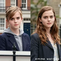 movie poster two parts : katie holmes!!!! at right : emma watson at left,,, london baker street 2 2 1 b at background, inspired bbc sherlock movie, 8 k, cinematic, ultra detailed faces, octane render