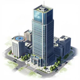 Concept Art Illustration of neo-Tokyo Bank Headquarters Map, in the Style of Akira, Syndicate Corporation, Anime, Dystopian, Highly Detailed, Helipad, Special Forces Security, Blockchain Vault, Searchlights, Shipping Docks, For multiplayer Stealth fps bank robbery simulator, Unreal engine 5, Akira Color Palette, Inspired by MGS2 + Ghost in the shell SAC + Cowboy Bebop, 8k :4 by Arc System works + Katsuhiro Otomo : 8