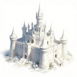 fantasy, illustraion, castle white, architecture design, artstation style of sebastian luca