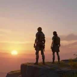 worlds adrift game screenshot of a sunset, artstation, concept art