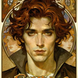 realistic detailed face portrait of a beautiful noble vampire king by alphonse mucha, ayami kojima, amano, greg hildebrandt, and mark brooks, male, masculine, art nouveau, neo - gothic, gothic, character concept design