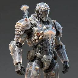 a futuristic soldier with jellyfish and seashell armor plating in staggered layers, translucent, 1 9 5 0 sci - fi, highly detailed, digital painting, trending on artstation, concept art, sharp focus, illustration, art by artgerm and greg rutkowski and daytoner and tom bagshaw