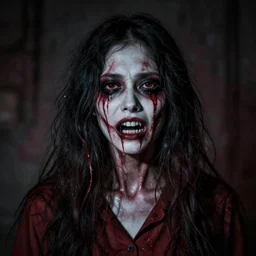 hyperrealistic scary beautiful maniac deformed woman portrait of deep layers of fear sharp focus