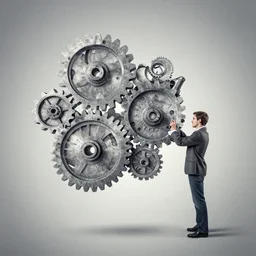 a man made of gears