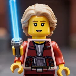 Helen Mirren as a cartoon character in Lego Star Wars; f/1.4; 90mm