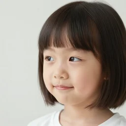 a very young girl in the foreground with short straight hair gives a sideways glance and a smirk at the camera. in the background, slightly out of focus, we see a huge fire. high resolution photograph,