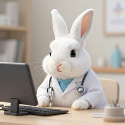 a white bunny doctor