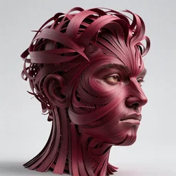 face of men structured by swirled masses of burgundy ribbons building chaos, one point perspective, moebius, bao pham, donato giancola, larry elmore, masterpiece, trending on artstation, featured on pixiv, cinematic composition, beautiful lighting, sharp, details, hyper - detailed, hdr, 4 k, 8 k