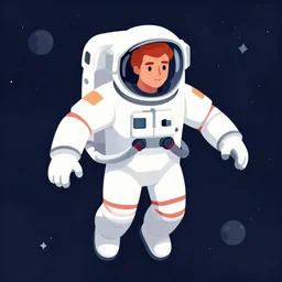 a handsome man with red hair floating in space. he is an astronaut, wearing a space suit. clean cel shaded vector art. shutterstock. behance hd by lois van baarle, artgerm, helen huang, by makoto shinkai and ilya kuvshinov, rossdraws, illustration, art by ilya kuvshinov
