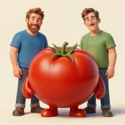 a beautiful matte painting of bob the tomato, by steve argyle and mark arian
