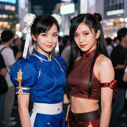Chun Li and Blanka at a rave in Shibuya
