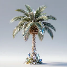 a palm tree made of crystal gems, digital art, epic fantasy art