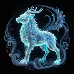 iridescent opalescent animal, bioluminescent : by michal karcz, daniel merriam, victo ngai and guillermo del toro : ornate, dynamic, particulate, intricate, elegant, highly detailed, centered, artstation, smooth, sharp focus, octane render
