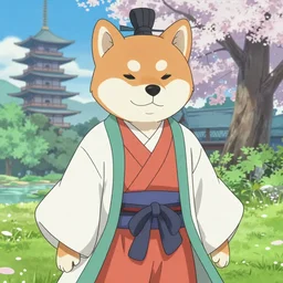 anthro Shiba inu boy in feudal Japan by Haruhiko Mikimoto
