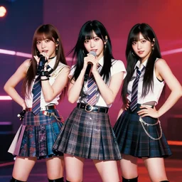 unbelievably beautiful, perfect, dynamic, epic, cinematic 8 k hd movie shot, three beautiful cute young j - pop av idols actresses in japanese girl band, posing together in miniskirts. hollywood style, at behance, at netflix, with instagram filters, photoshop, adobe lightroom, adobe after effects, taken with polaroid kodak portra