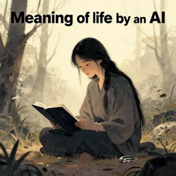 “Meaning of life by an AI, concept art”