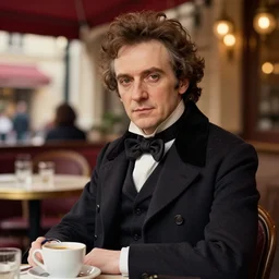 professional fine detailed photo portrait of franz schubert sitting at the cafe, rich colors, iphone photo, 4 k photo, instagram, realistic photo, detailed photo, very beautiful photo,