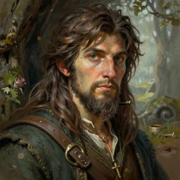 a portrait painting of a hobbit wizard, ultra detailed, fantasy, dnd character portrait, pathfinder, pinterest