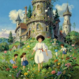 a fairy - tale wonderland painting by greg rutkowski, hayao miyazaki, studio ghibli smooth concept art, 4 k matte thomas kinkade, ted nasmith, key art, artstation, alphonse mucha, incredible amazingly beautiful oil painting