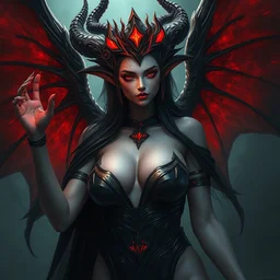 goddess of the succubi, highly detailed, digital painting, artstation, concept art, smooth, sharp focus, illustration, unreal engine 5, 8 k, art by artgerm and greg rutkowski and edgar maxence