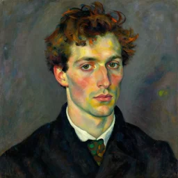 a beautiful man portrait by egom schiele