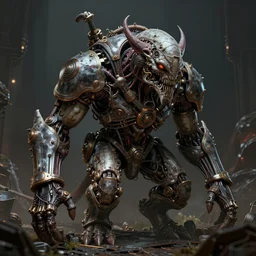 biomechanical dieselpunk pit fiend 4 k unreal engine 5 artstation cinematic moody lighting complex massive detail by emil melmoth h r giger brian froud gustave dore albrecht durer hieronymus bosch greg rutkowaki